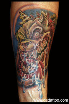 Tattoos - Rabid USMC Bulldog. - 22414